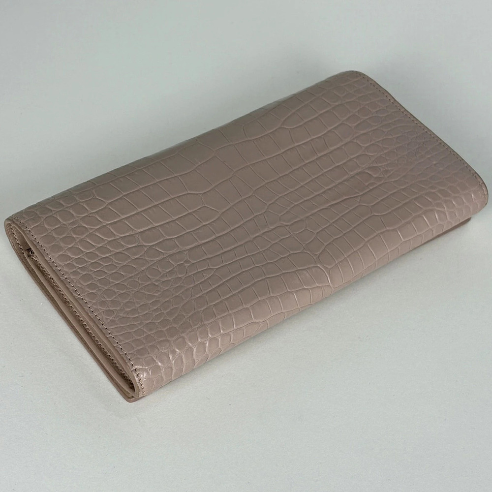 Saint Laurent fold wallet bi pink long leather Pink